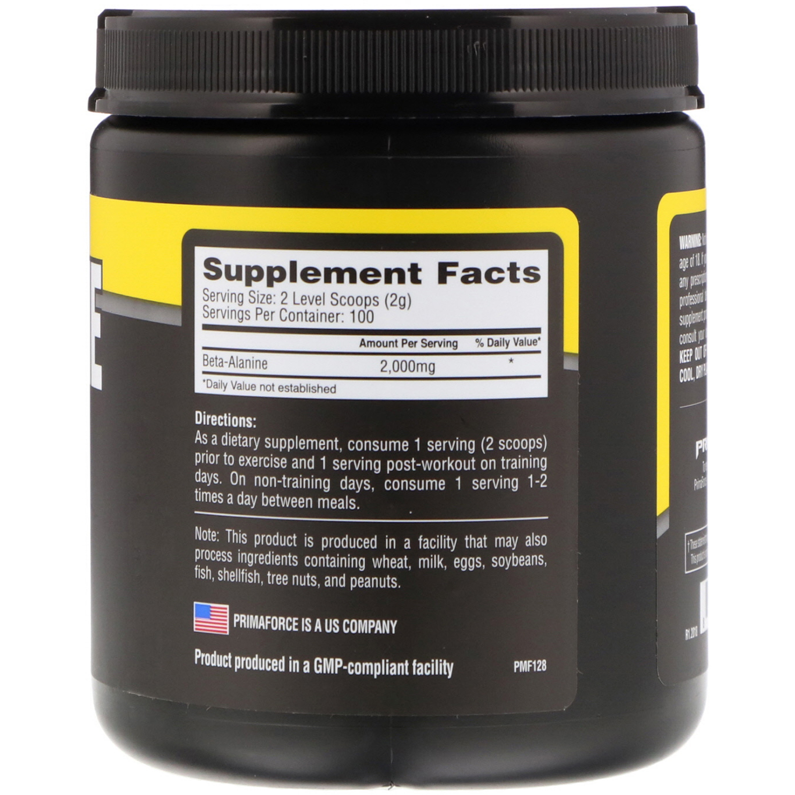 Primaforce, Beta-Alanina, Sem sabor, 200 g - Imagem 2