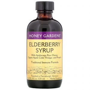 Honey Gardens, Xarope de Sabugueiro com Mel Puro Apiterapêutico, Própolis e Sabugo, 120 ml (4 fl oz)