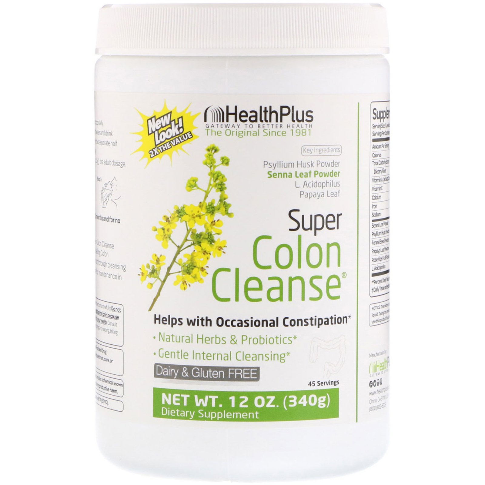 Health Plus, Super Limpeza Intestinal, 340 g (12 oz)