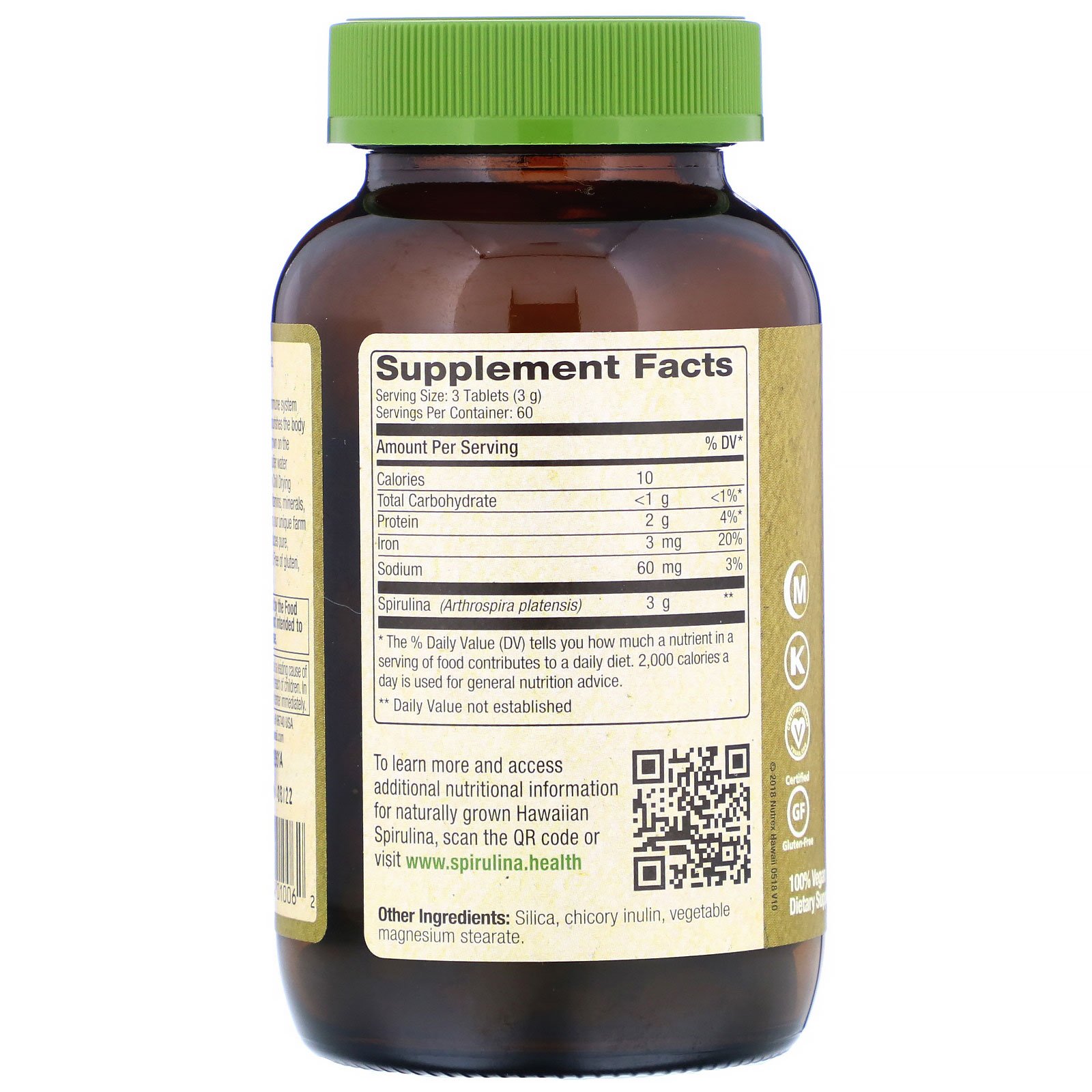 Nutrex Hawaii, Pura Espirulina do Havaí, 3.000 mg, 180 tabletes - Imagem 2