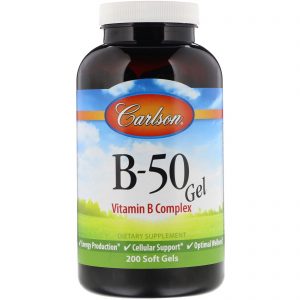 Carlson Labs, B•50 Gel, Complexo de vitamina B, 200 Soft Gels
