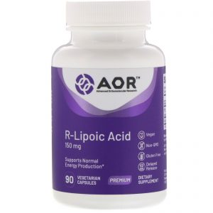 Advanced Orthomolecular Research AOR, Ácido R-Lipoico, 150 mg, 90 Cápsulas Vegetarianas