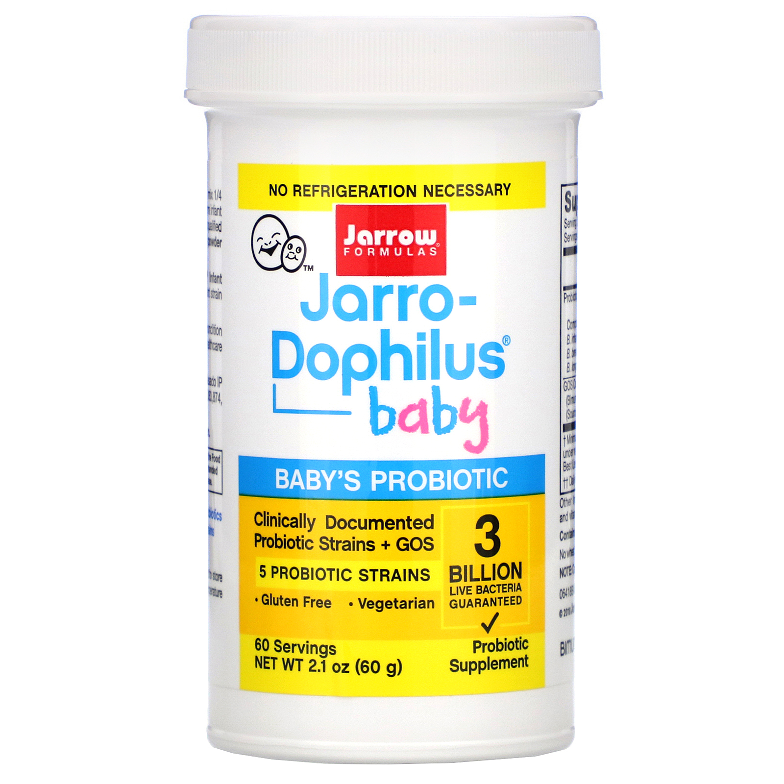 Jarrow Formulas, Jarro-Dophilus Baby, Baby's Probiotic, 3 Months - 4 Years, 3 Billion Live Bacteria, 2.1 oz (60 g) - Imagem 3