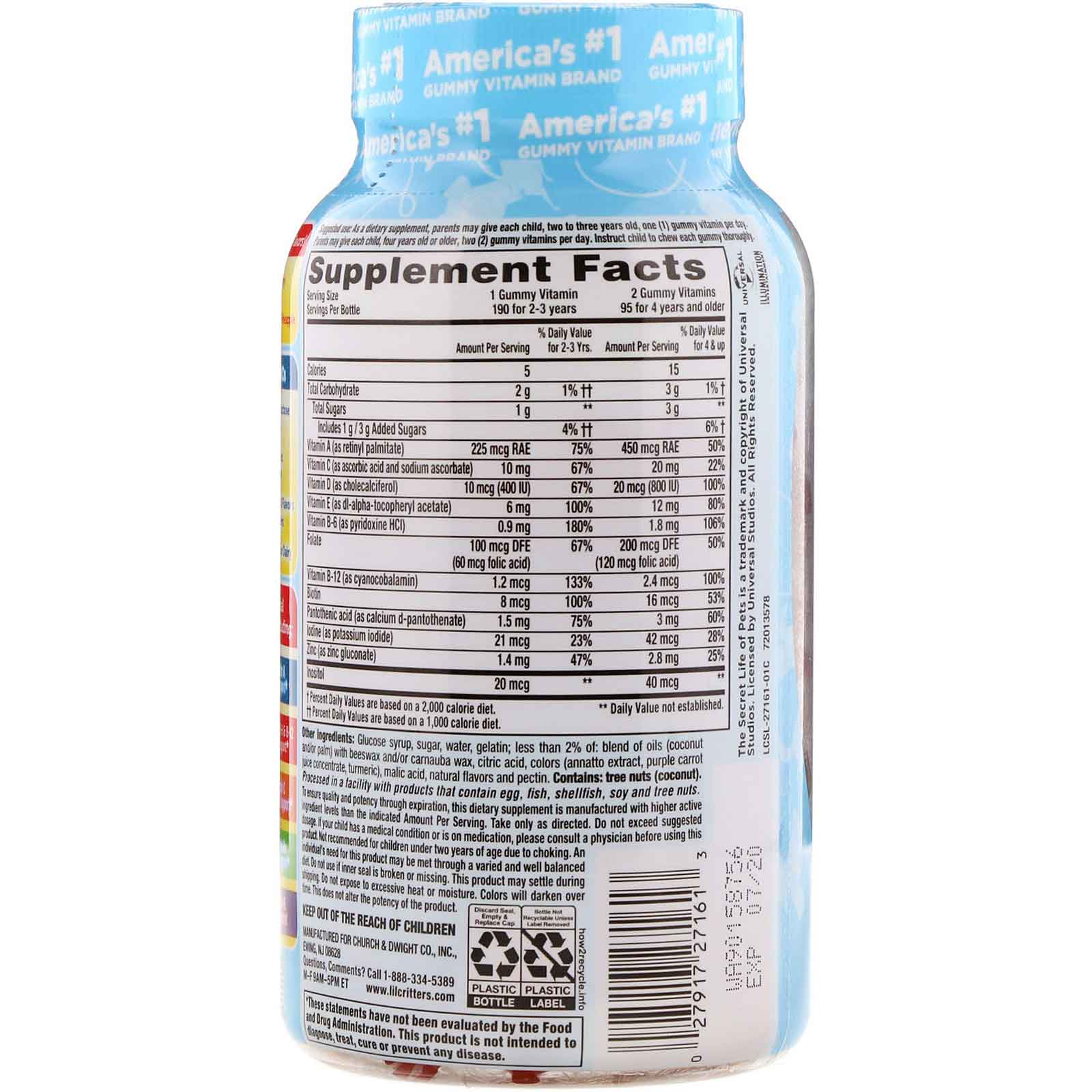 L'il Critters, Complete Multivitamin Gummies, Secret Life of Pets, Natural Fruit Flavors, 190 Gummies - Imagem 5