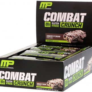 MusclePharm, Combat Crunch, Cookies 'N' Cream, 12 Barras, 63 g (2,22 onças) Cada