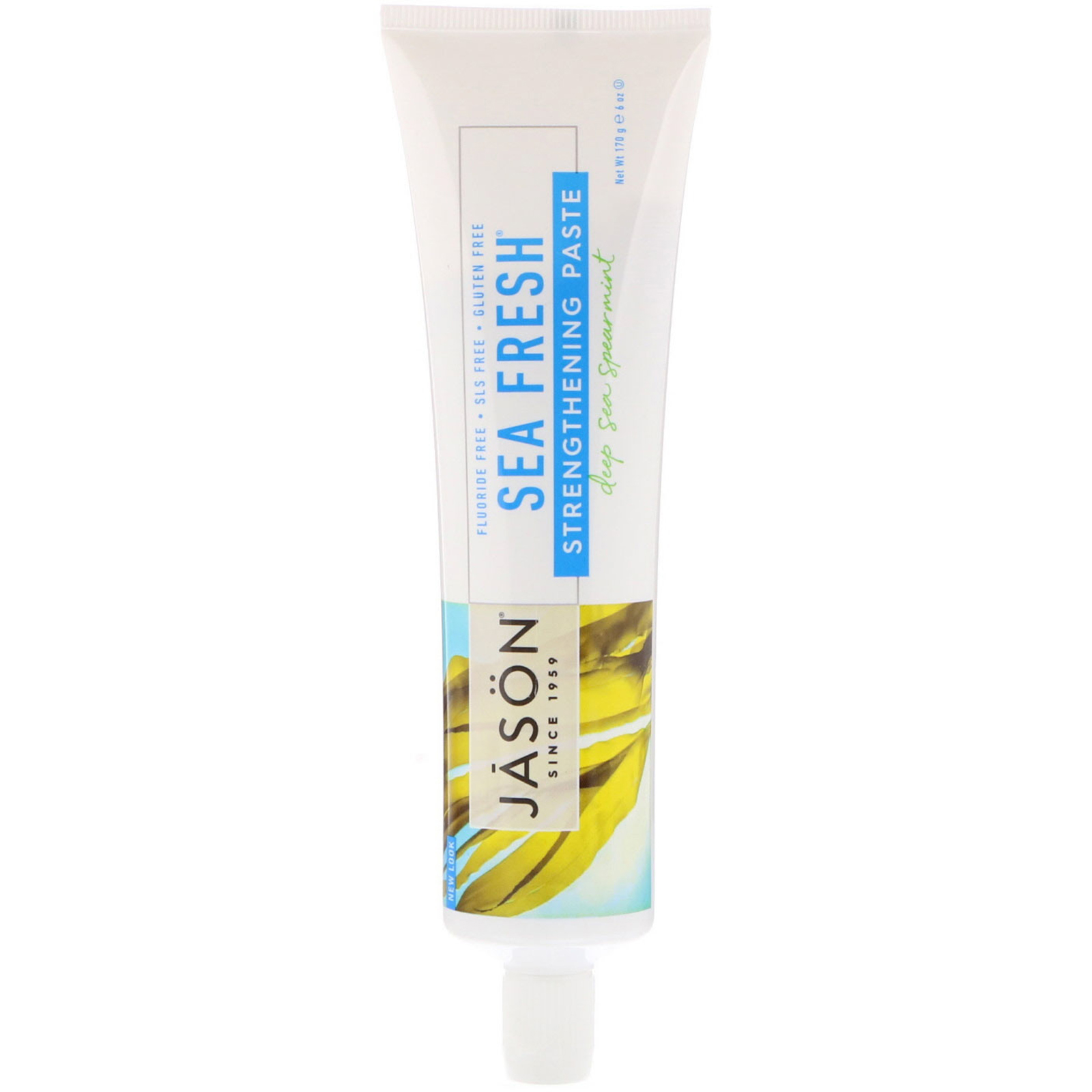 Jason Natural, Creme Dental Fortalecedor Sea Fresh, Deep Sea Spearmint, 170 g (6 oz) - Imagem 3
