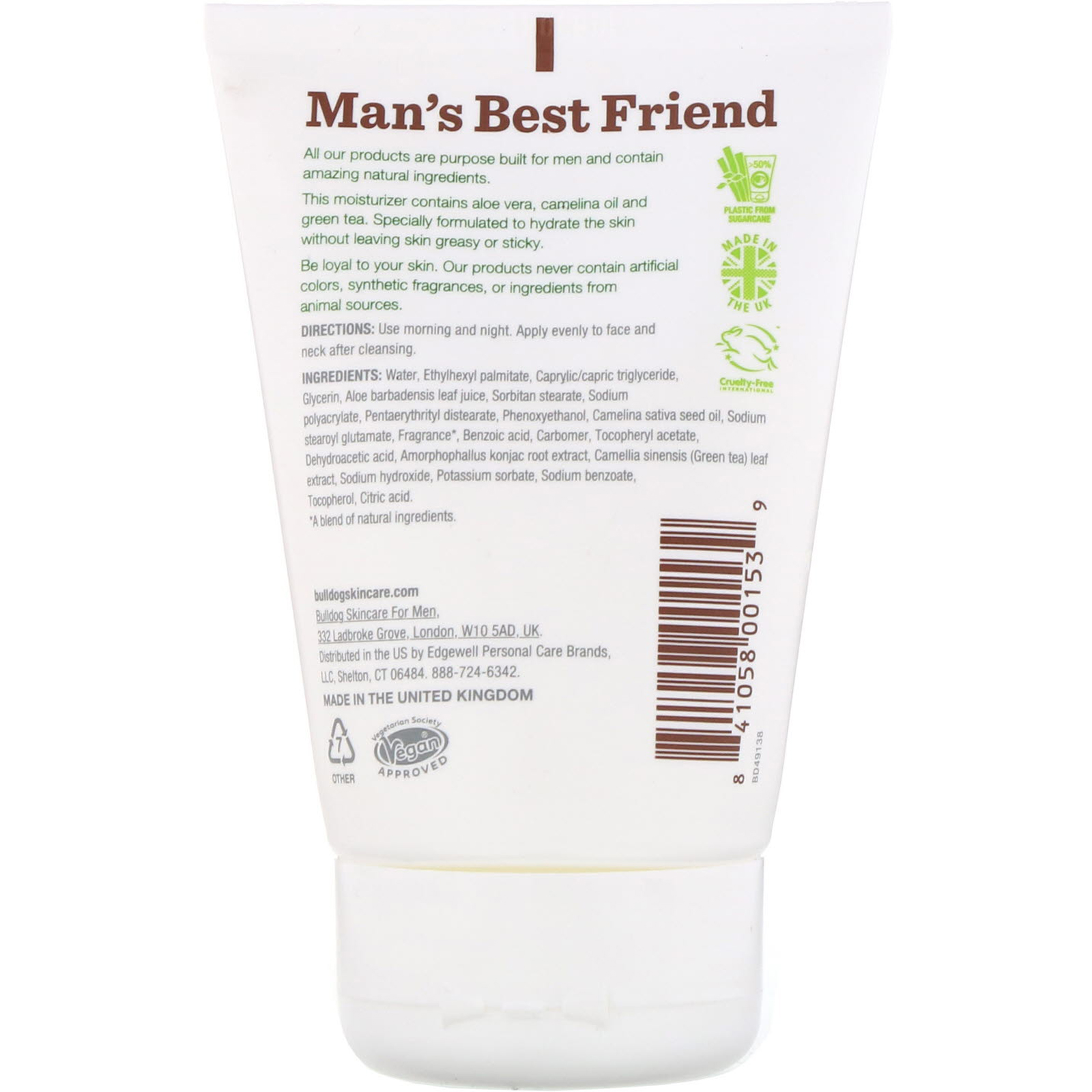 Bulldog Skincare For Men, Hidratante Original, 3,3 fl oz (100 ml) - Imagem 2