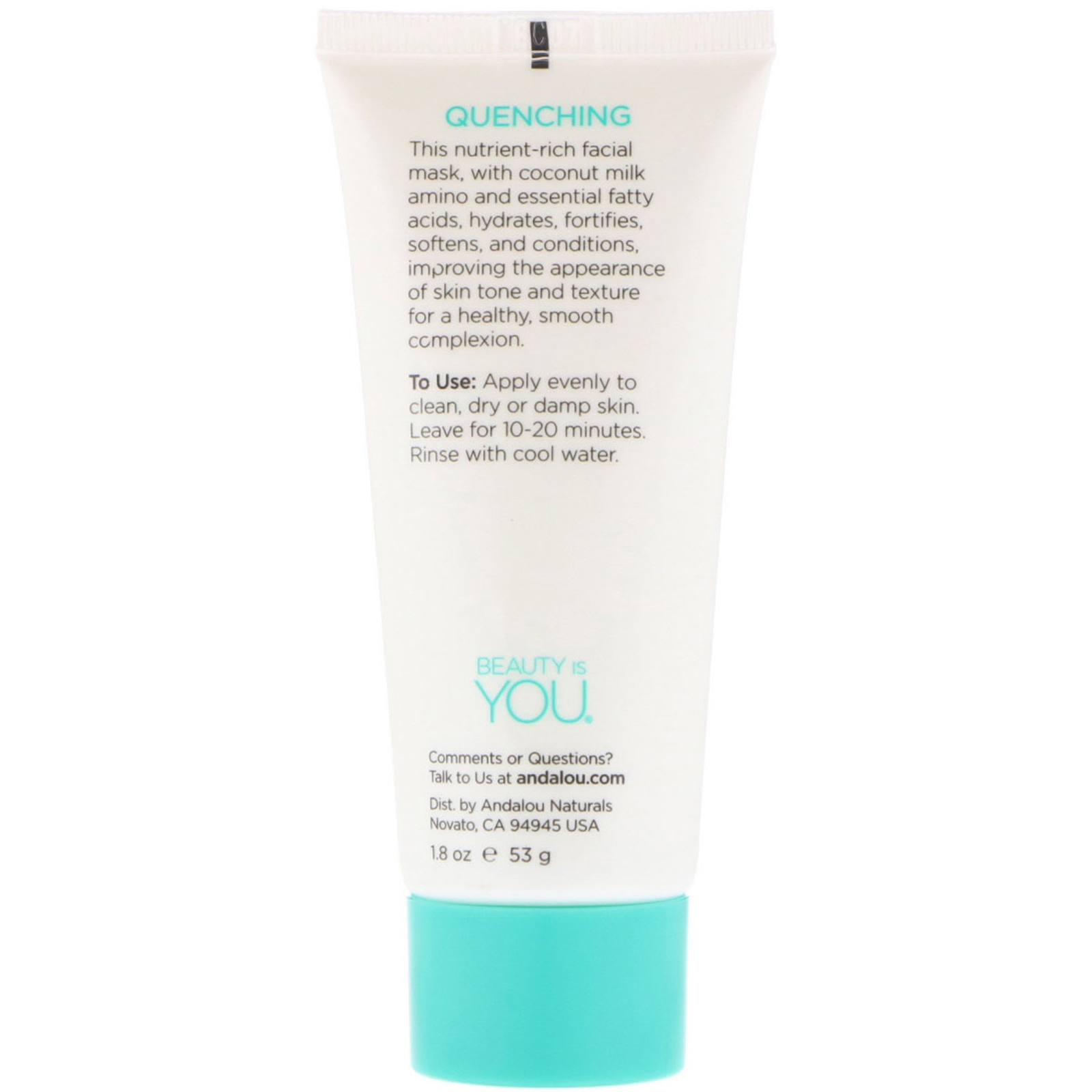 Andalou Naturals, Máscara firmadora de leite de coco, Refrescante, 1,8 fl oz (53 g) - Imagem 2
