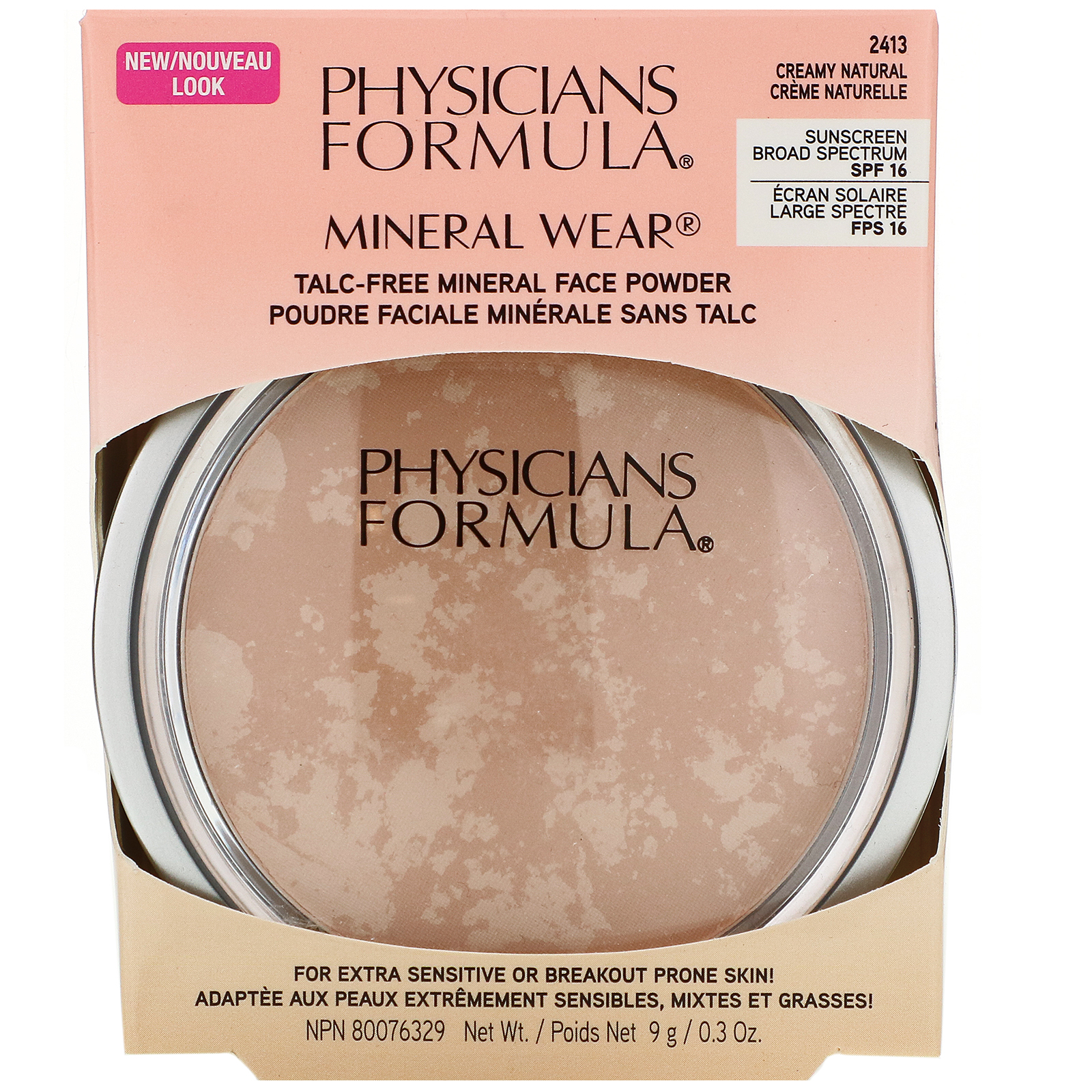 Physicians Formula, Mineral Wear, Face Powder, SPF 16, Creamy Natural, 0.3 oz (9 g) - Imagem 3