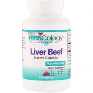 Nutricology, Carne de Fígado, Glandular Natural, 125 Cápsulas Vegetais