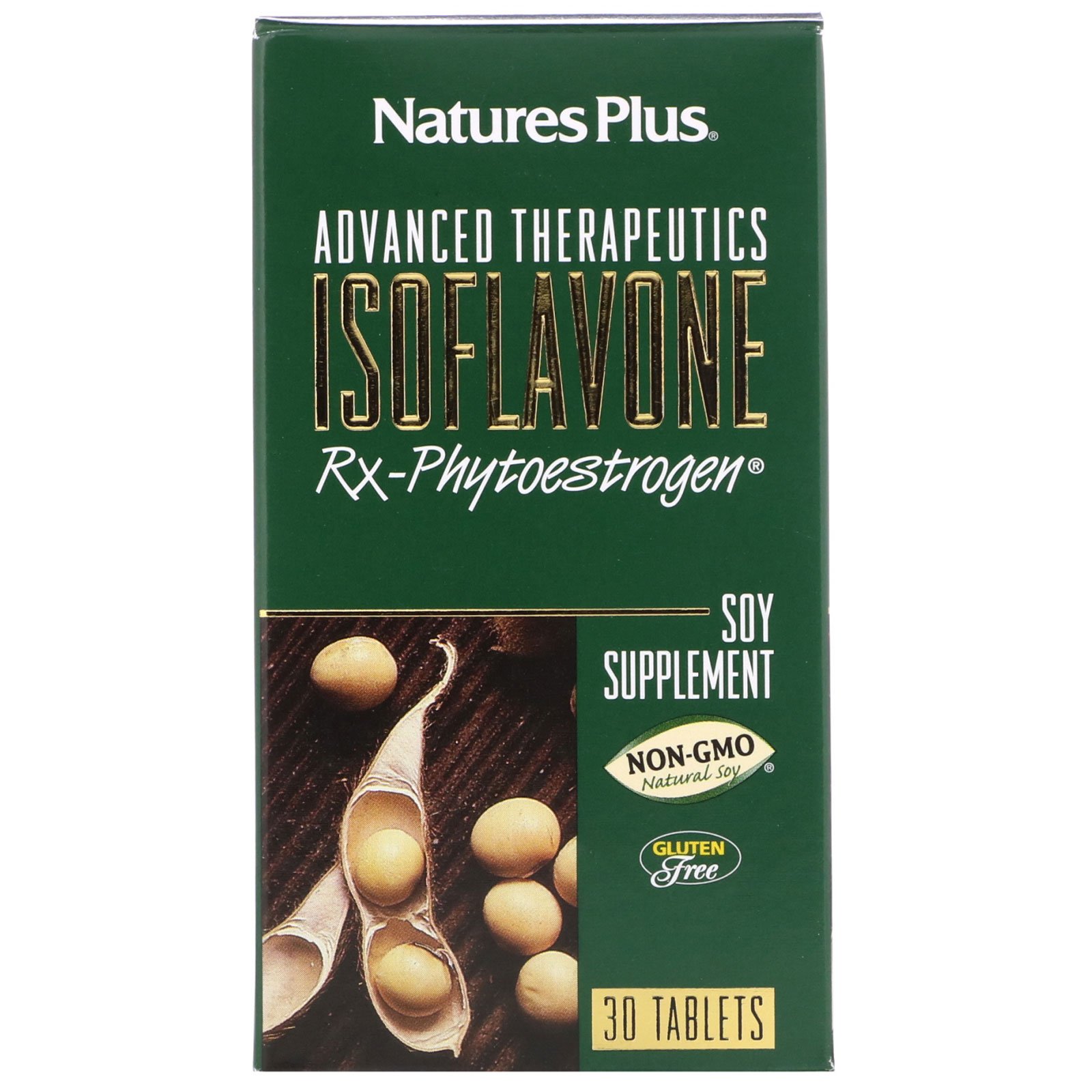 Nature's Plus, Terapêuticos avançados, isoflavona Rx-fitoestrogênio, 30 comprimidos