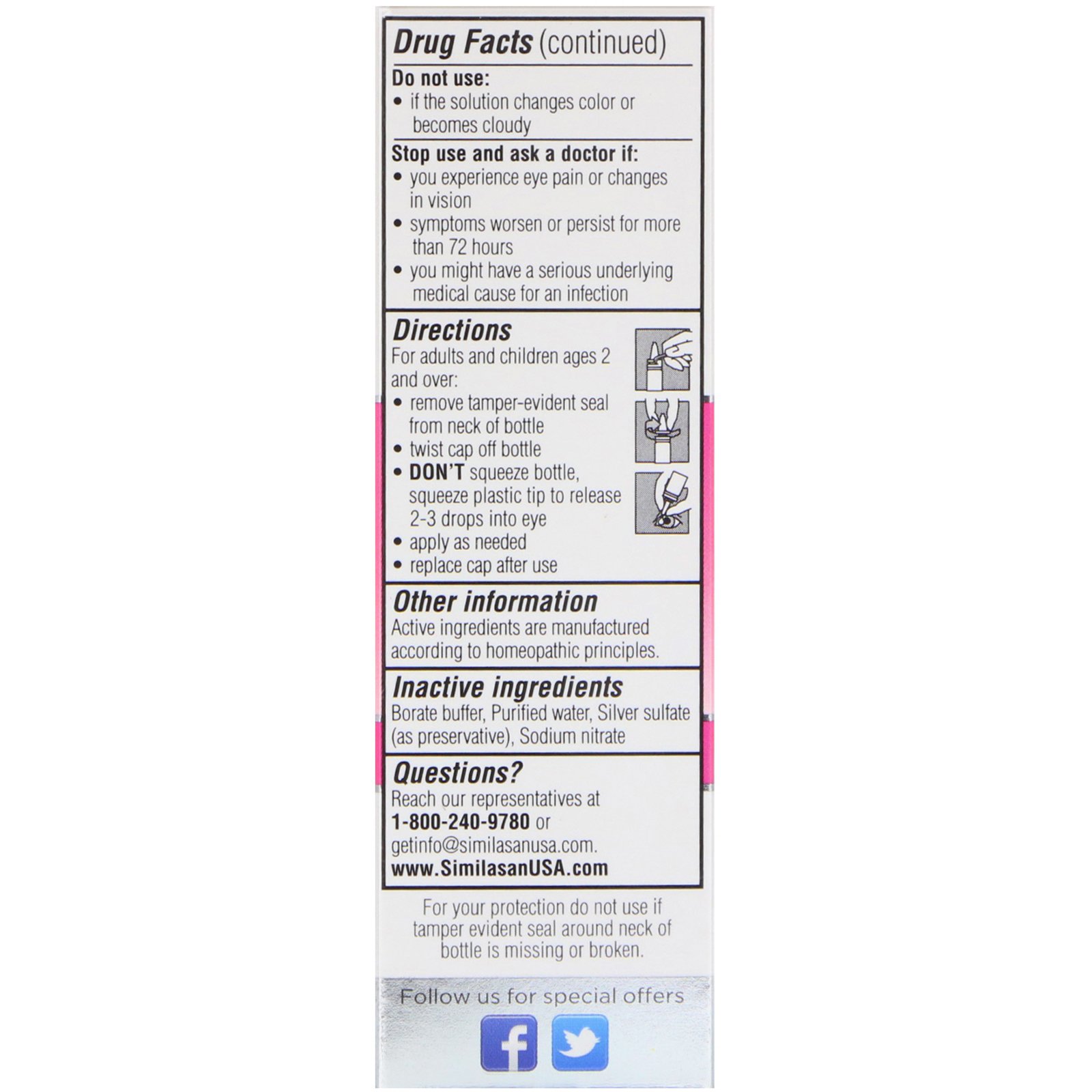 Similasan, Alívio para Conjuntivite, Colírio Estéril, 0,33 fl oz (10 ml) - Imagem 3