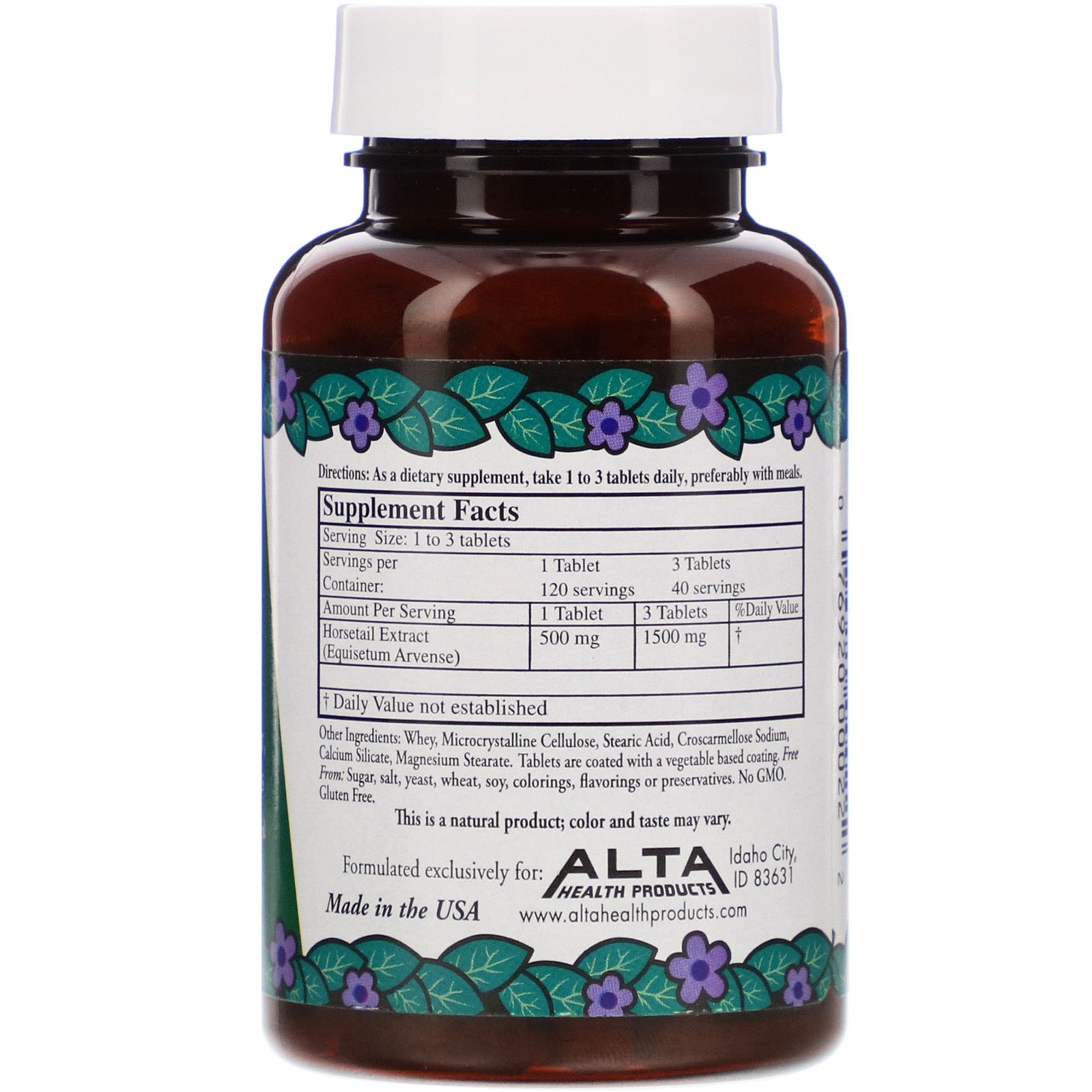 Alta Health, Herbáceo Sílica com Bioflavonoides, 120 Comprimidos - Imagem 2