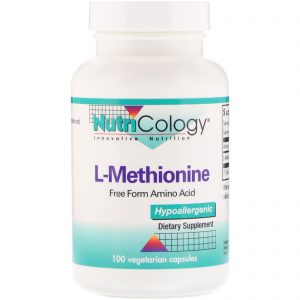Nutricology, L-Metionina, 100 Cápsulas Vegetais