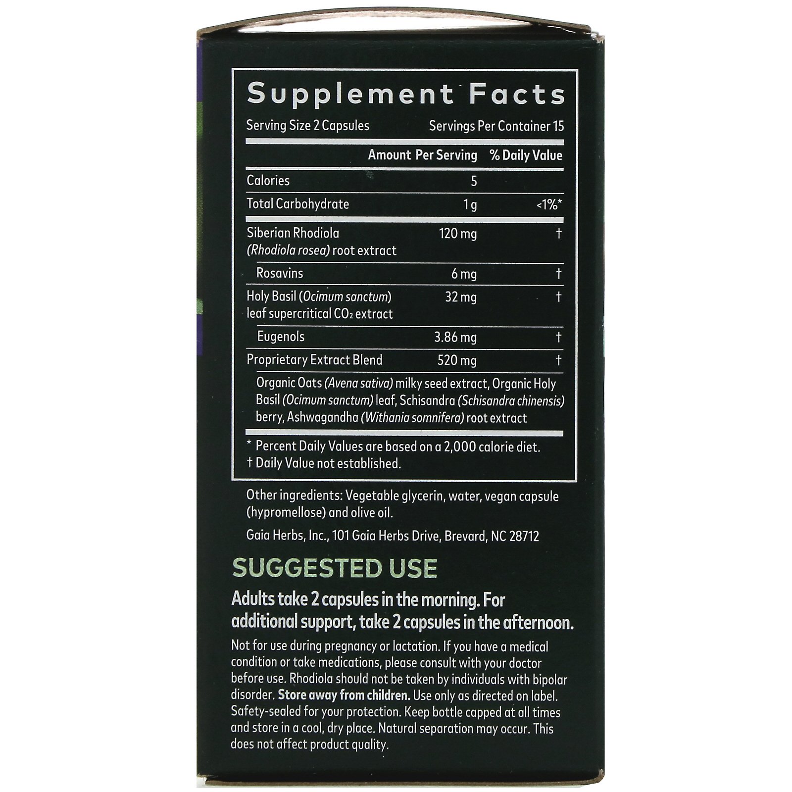 Gaia Herbs, Stress Response, 30 Vegan Liquid Phyto-Caps - Imagem 2
