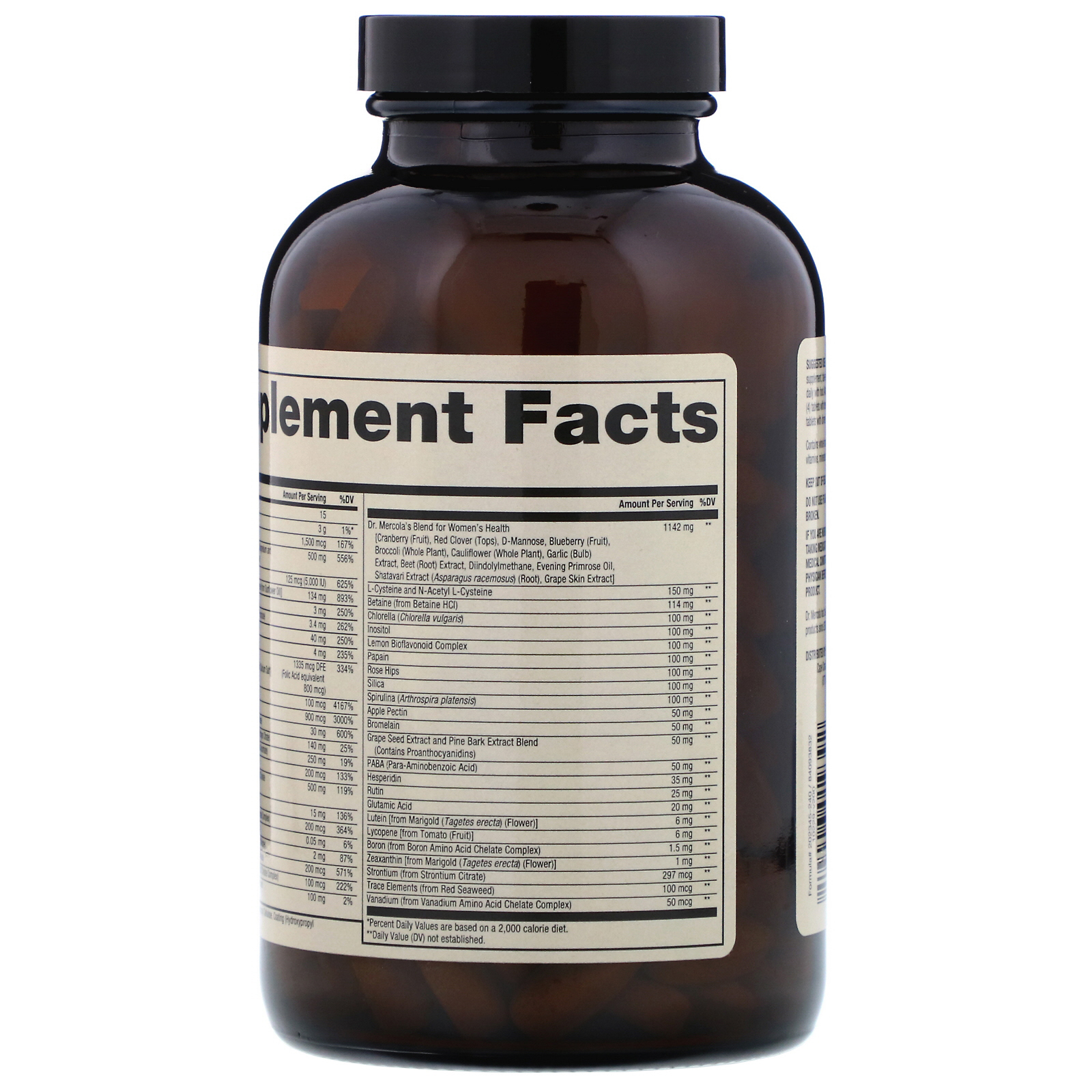 Dr. Mercola, Multivitamínico de Alimentos Integrais e Minerais Vitais para Mulheres, 240 Comprimidos - Imagem 3