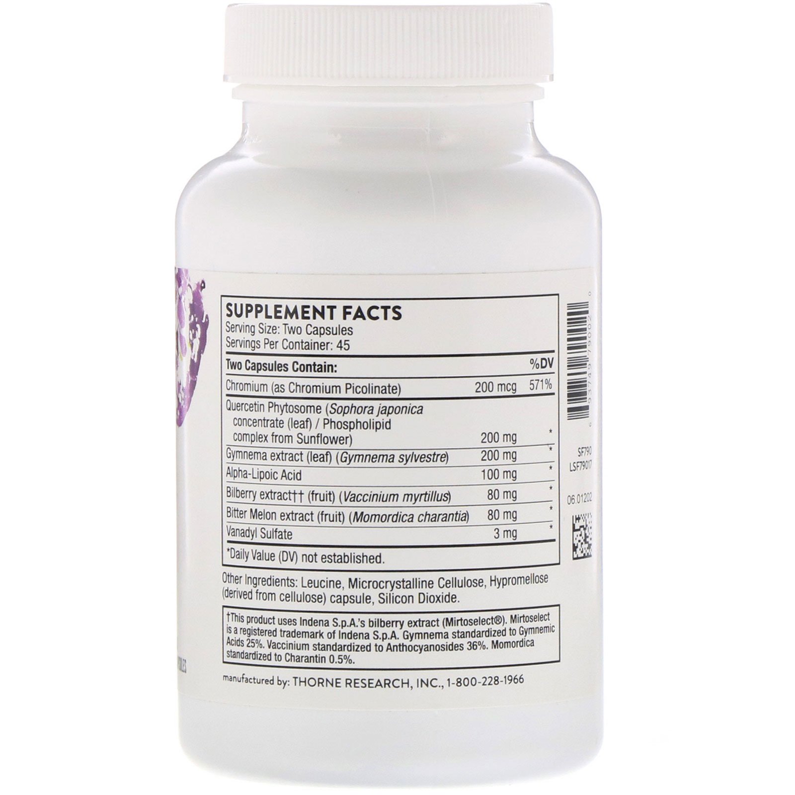 Thorne Research, Diabenil, 90 Capsules - Imagem 2