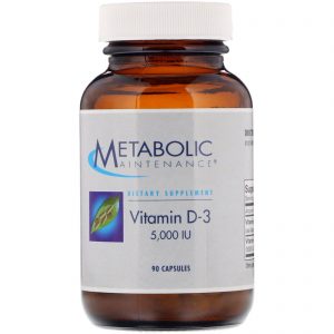 Metabolic Maintenance, Vitamina D-3, 5.000 UI, 90 Cápsulas