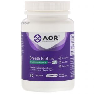 Advanced Orthomolecular Research AOR, Breath Biotics, Sabor Wintermint com Blis K12, 60 Pastilhas