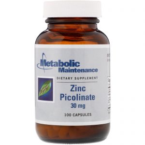 Metabolic Maintenance, Picolinato de zinco, 30 mg, 100 cápsulas