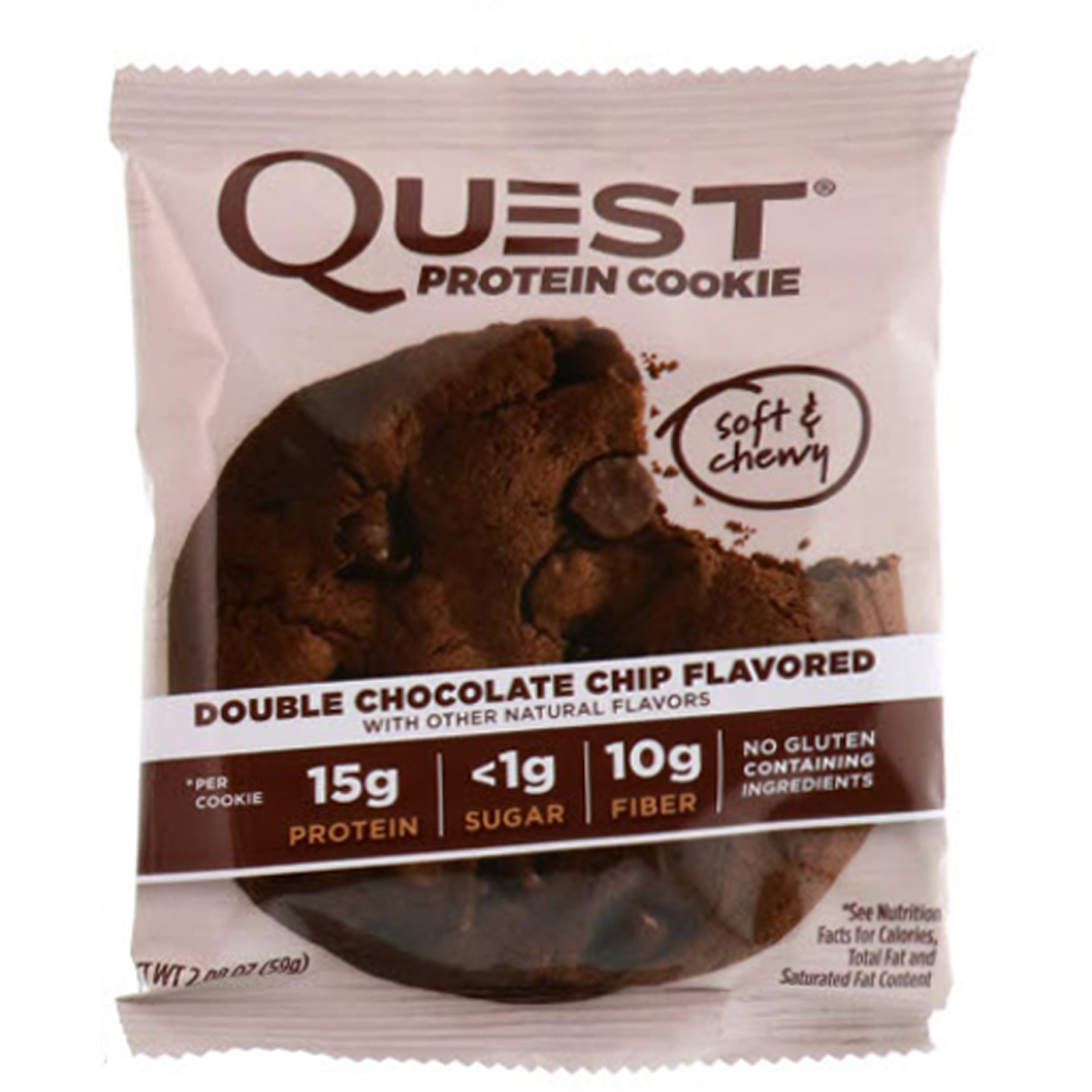 Quest Nutrition, Biscoito de Proteínas, Gotas de Chocolate Intenso, 12 Pacotes, 59 g (2,08 oz) Cada - Imagem 4