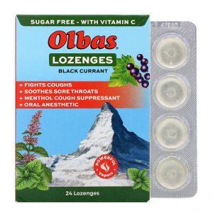 Olbas Therapeutic, Olbas Lozenges, Sugar Free, Black Currant Flavor, 24 Pastilhas