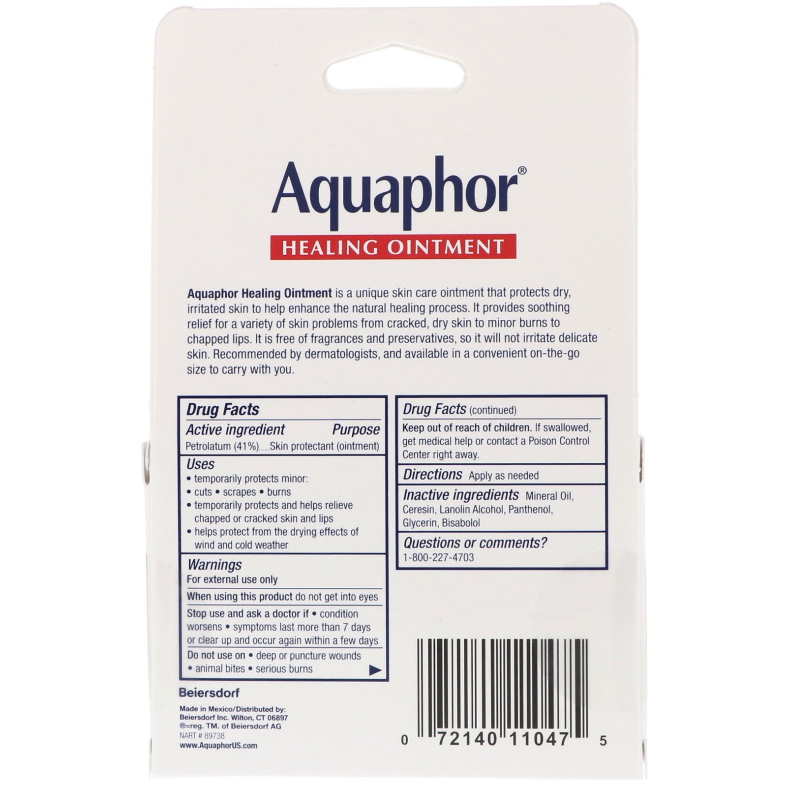 Aquaphor, Pomada Curativa, Protetor para a Pele, 2 Tubos, 0.35 oz (10g) Cada - Imagem 3