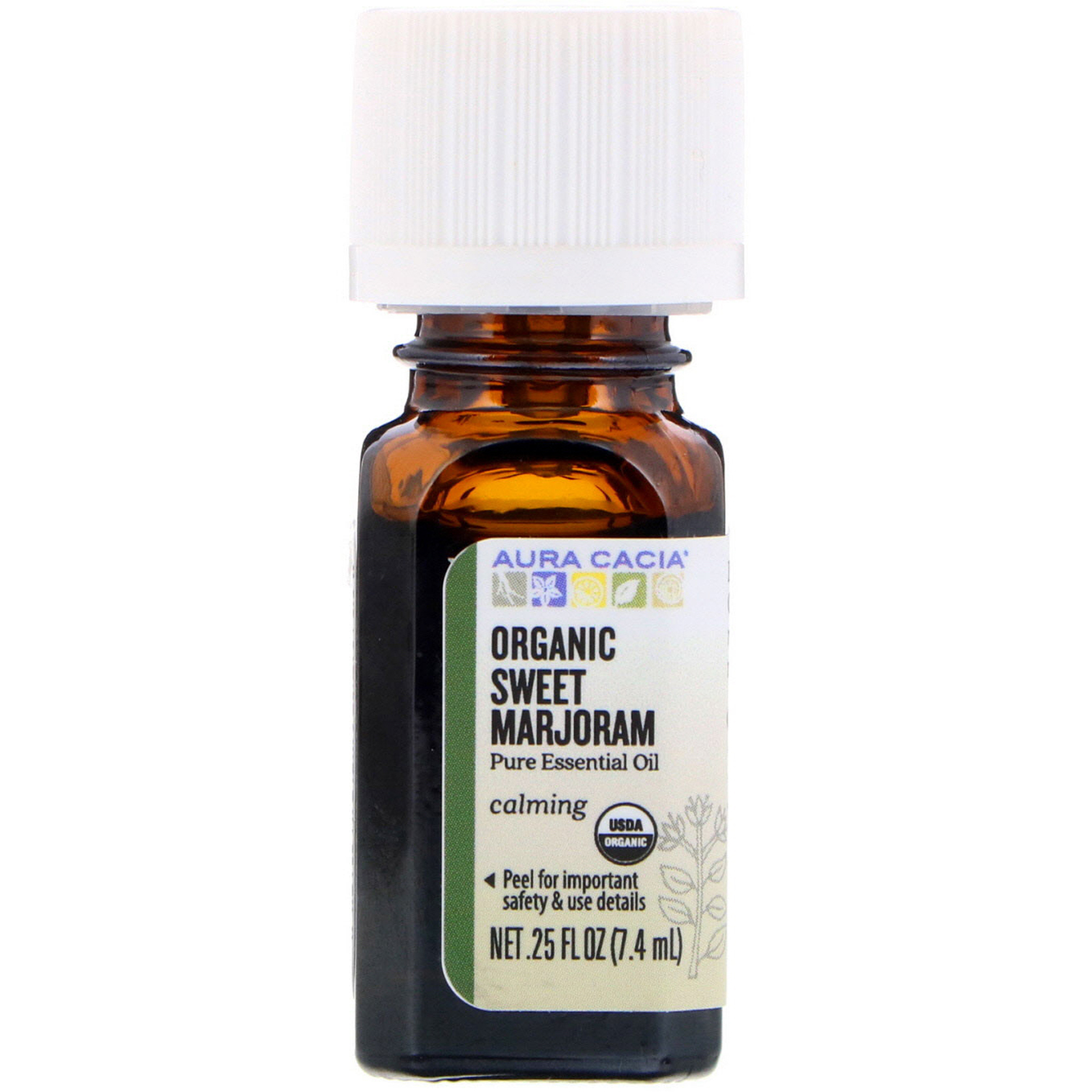 Aura Cacia, Manjerona Orgânica, .25 fl oz (7,4 ml)