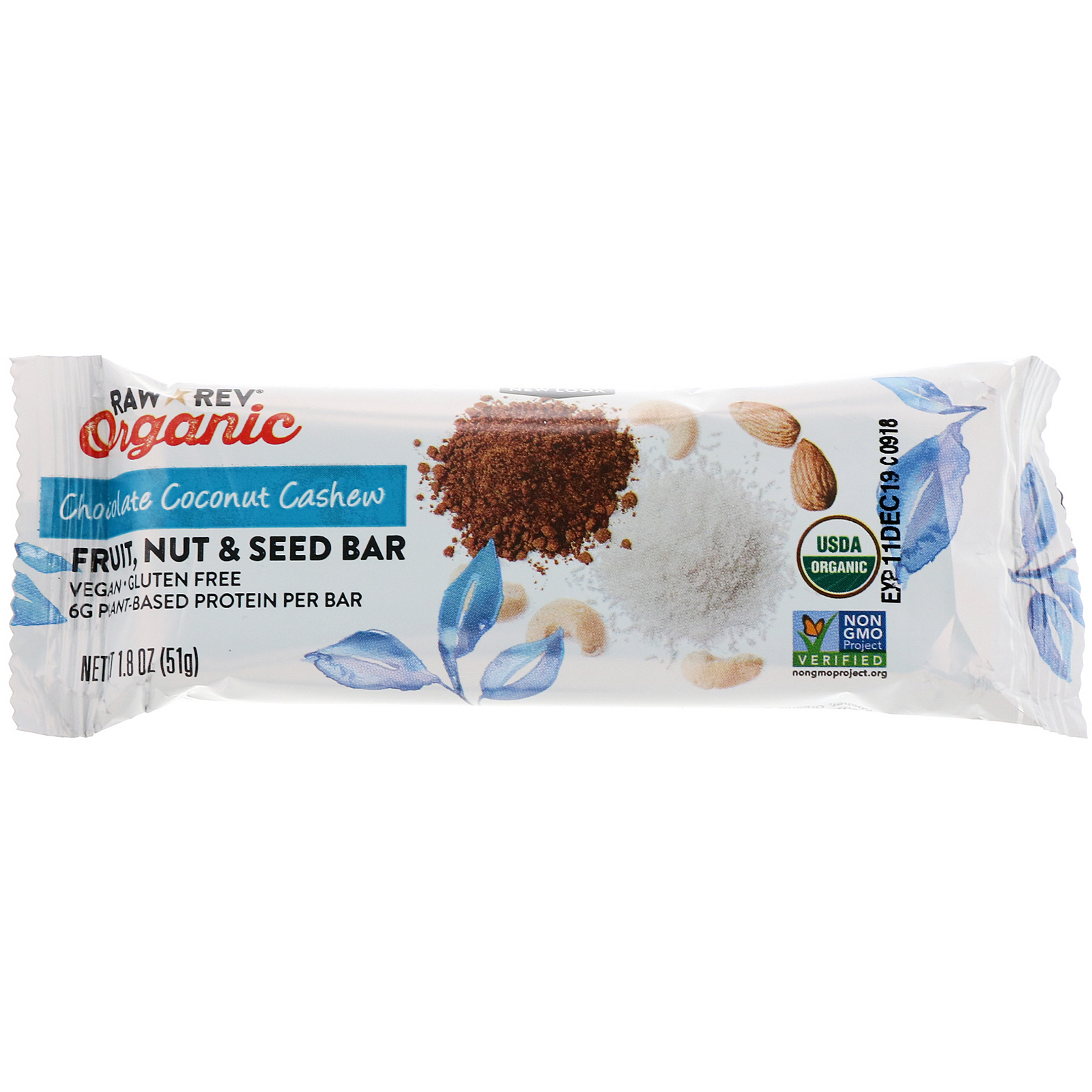 Raw Rev, Orgânicas, Chocolate Bliss de coco, 12 barras, 1,8 oz (51 g) Cada - Imagem 4