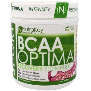 NutraKey, BCAA Optima Complexo de Recuperação - Melancia e Morango - 441 g