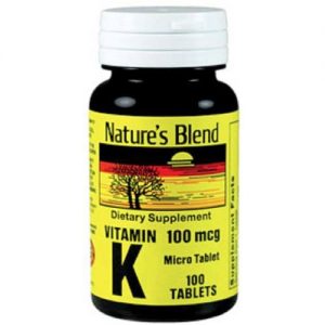 Nature's Blend, Vitamina K1 100 mcg - 100 Tabletes