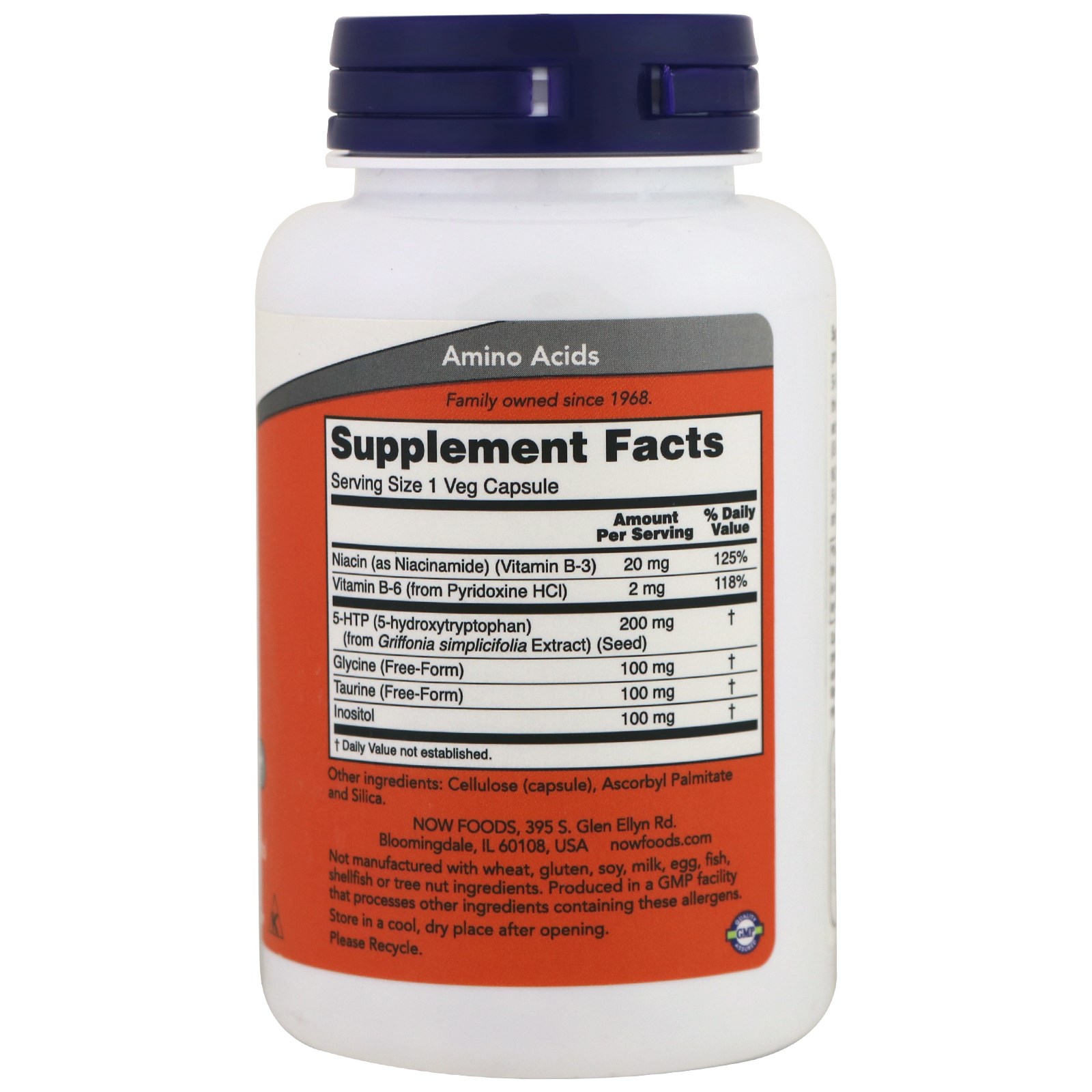 Now Foods, 5-HTP, Potência Dupla, 200 mg, 120 Cápsulas Vegetais - Imagem 2