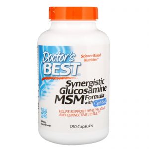 Doctor's Best, Fórmula Sinérgica de MSM e Glucosamina, com OptiMSM, 180 Cápsulas