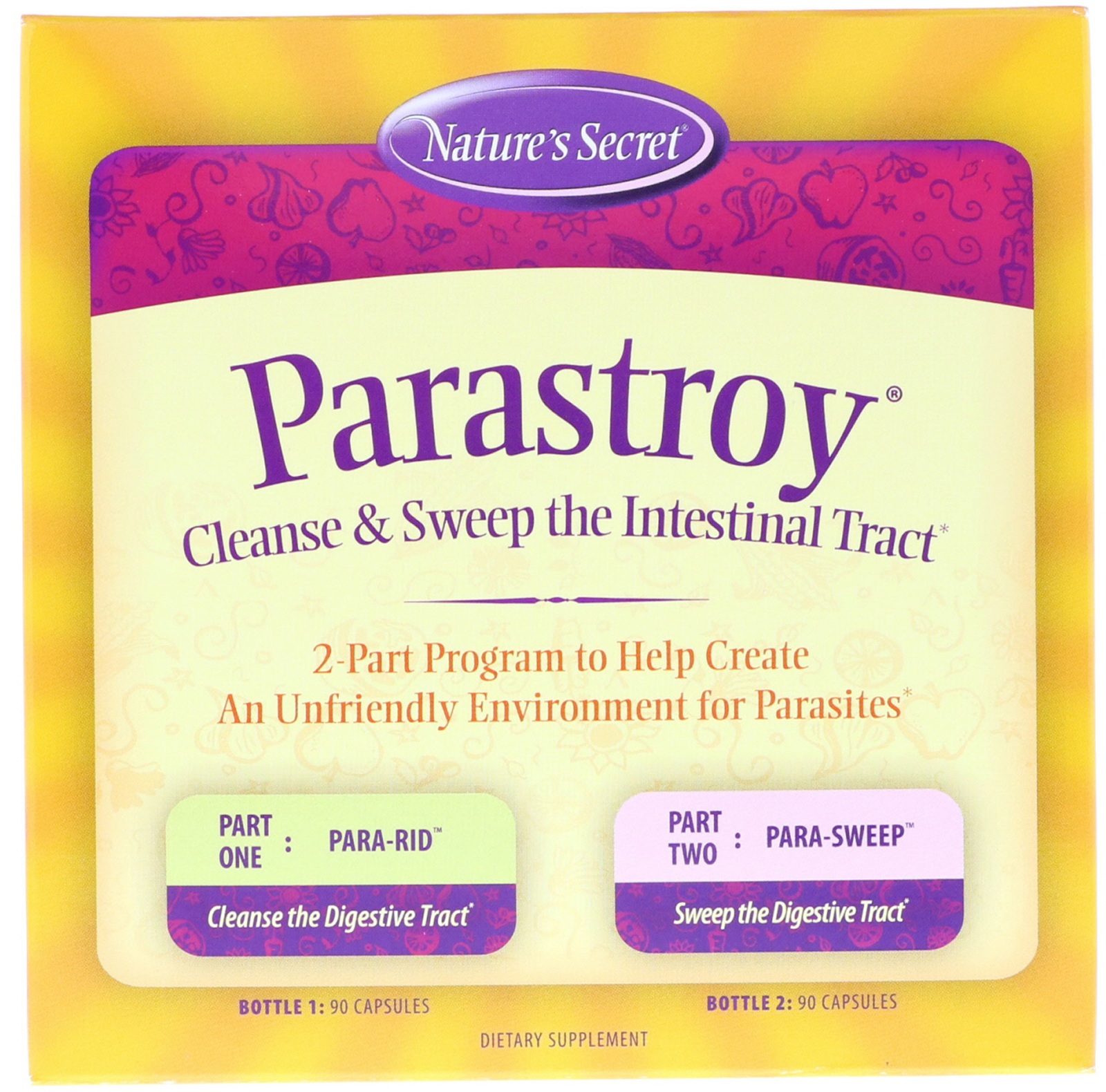 Nature's Secret, Parastroy, Limpeza do Trato Intestinal, 2 Frascos, 90 Cápsulas Cada