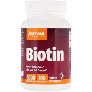 Jarrow Formulas, Biotin, 5,000 mcg, 100 Veggie Caps