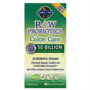 Garden of Life, RAW Probiotics, Colon Care, 30 Cápsulas Vegetais