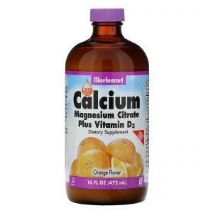 Bluebonnet Nutrition, Citrato de Cálcio e Magnésio Líquido com Vitamina D3, Sabor Natural de Laranja, 472 ml (16 fl oz)