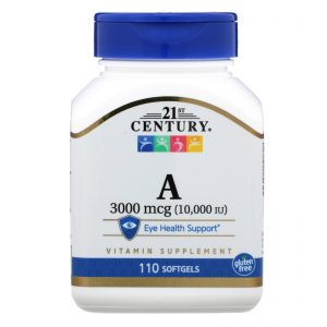 21st Century, Vitamina A, 3.000 mcg (10.000 UI), 110 Cápsulas Softgel