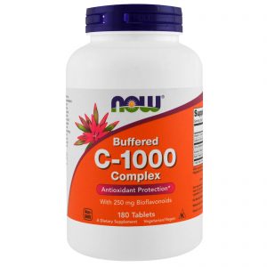 Now Foods, C-1000, C tamponada, Liberação prolongada, 180 comprimidos