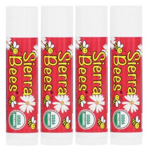Sierra Bees, Protetores Labiais Orgânicos, Romã, 4 Embalagens, 0,15 oz (4,25 g) Cada