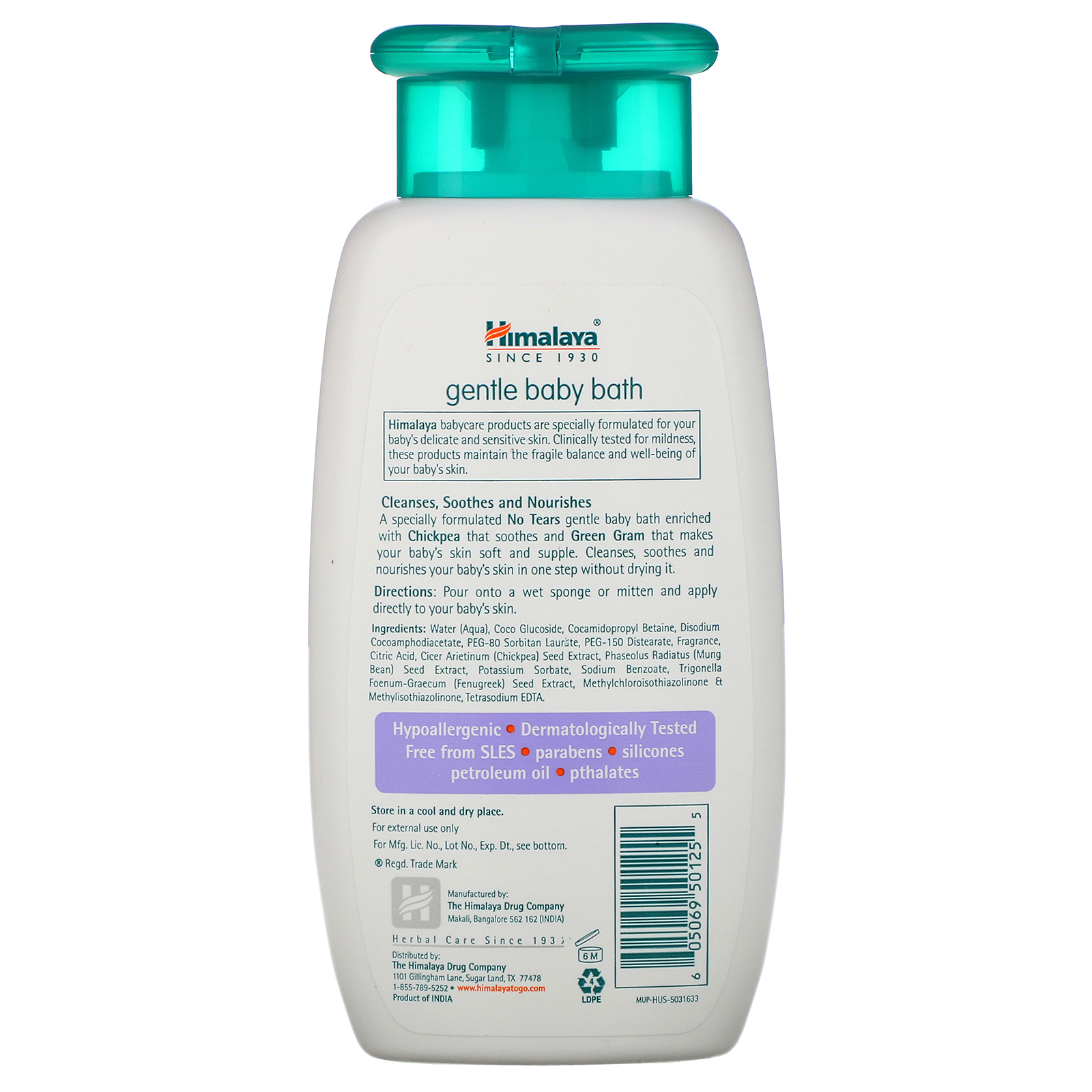 Himalaya, Banho Suave de Bebês, Grão de Bico e Feijão-mungo, 200 ml - Imagem 2