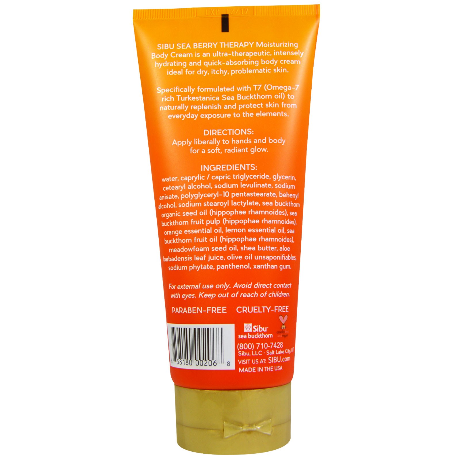 Sibu Beauty, Terapia com Frutos do Mar, Creme Hidratante Corporal, 6 fl oz (177 ml) - Imagem 2