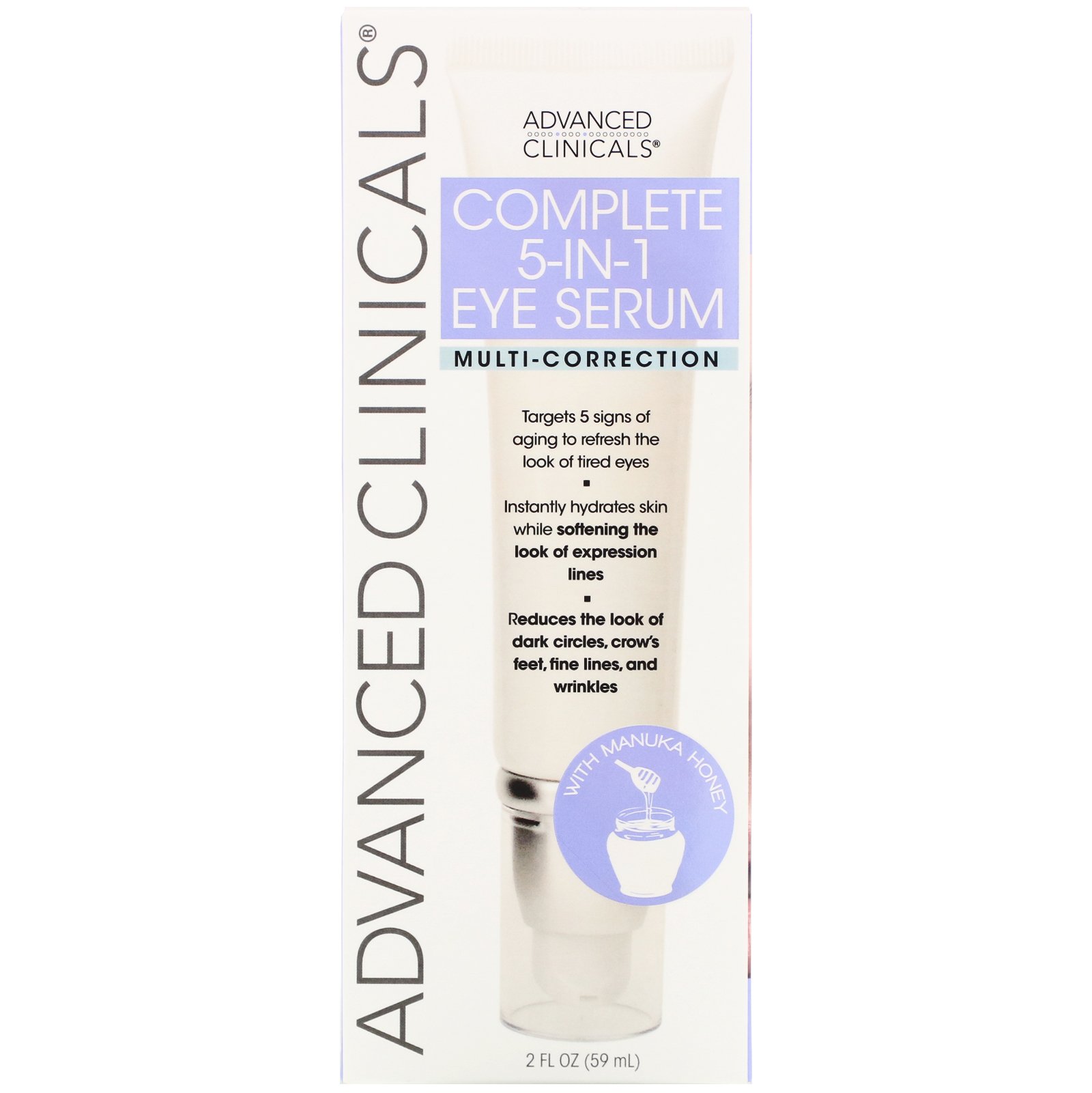 Advanced Clinicals, Complete 5-in-1 Eye Serum, Multi-Correction, 2 fl oz (59 ml) - Imagem 2
