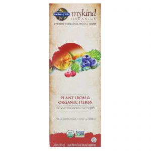 Garden of Life, MyKind Organics, Ferro de Plantas e Ervas Orgânicas, Cranberry-Lima, 240 ml (8 fl oz)