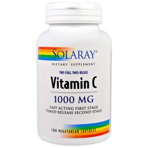 Solaray, Vitamina C 1000 mg - 100 Cápsulas Vegetarianas