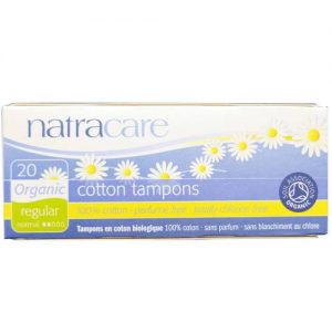 Natracare, Absorventes Internos de Algodão Orgânico, Regular - 20 Absorventes