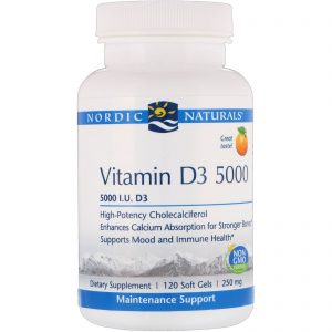 Nordic Naturals, Vitamin D3 5000, Orange, 5,000 IU, 120 Soft Gels