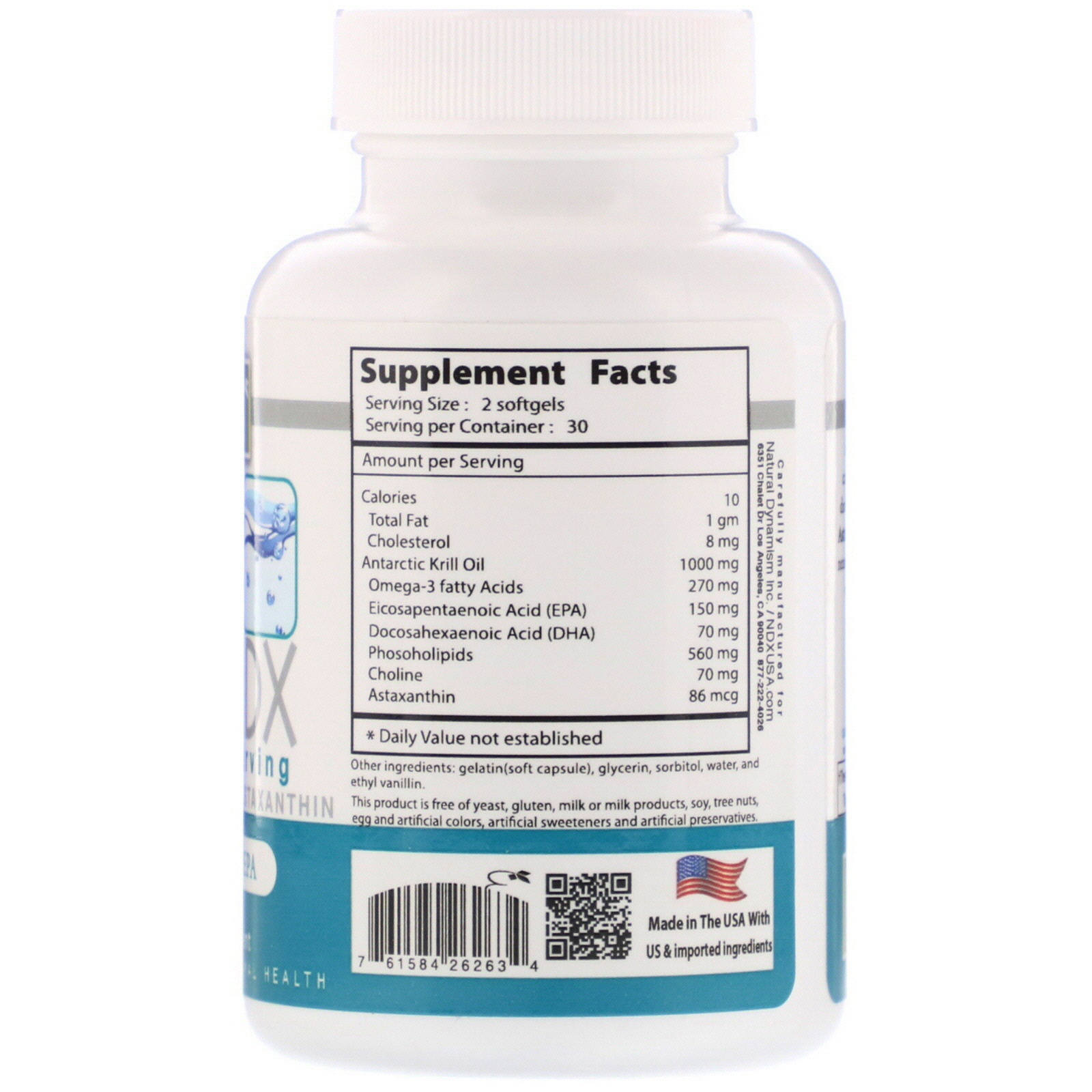 Natural Dynamix (NDX), Óleo de Krill DX, 1000 mg, 60 Cápsulas de Gel - Imagem 2