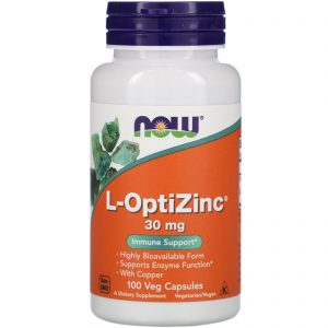 Now Foods, L-OptiZinc, 30 mg, 100 Cápsulas Vegetais