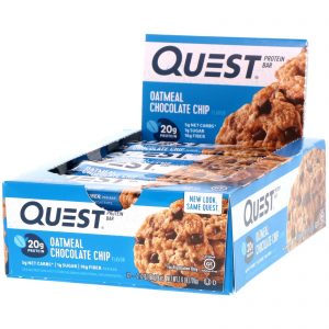 Quest Nutrition, Barra de Proteínas, Pedaços de Chocolate e Aveia, 12 Barras, 60 g (2,12 oz) Cada